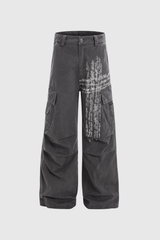 Cammie Print Jeans In Grey