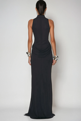 Canaan Ruch Sleeveless Split Maxi Dress In Black