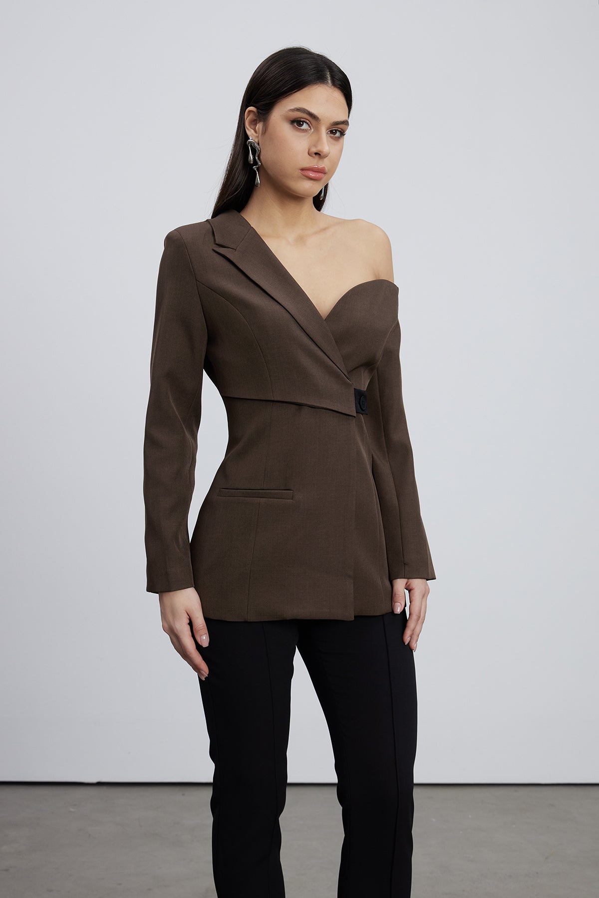 Caner Asymmetric One Shouder Blazer