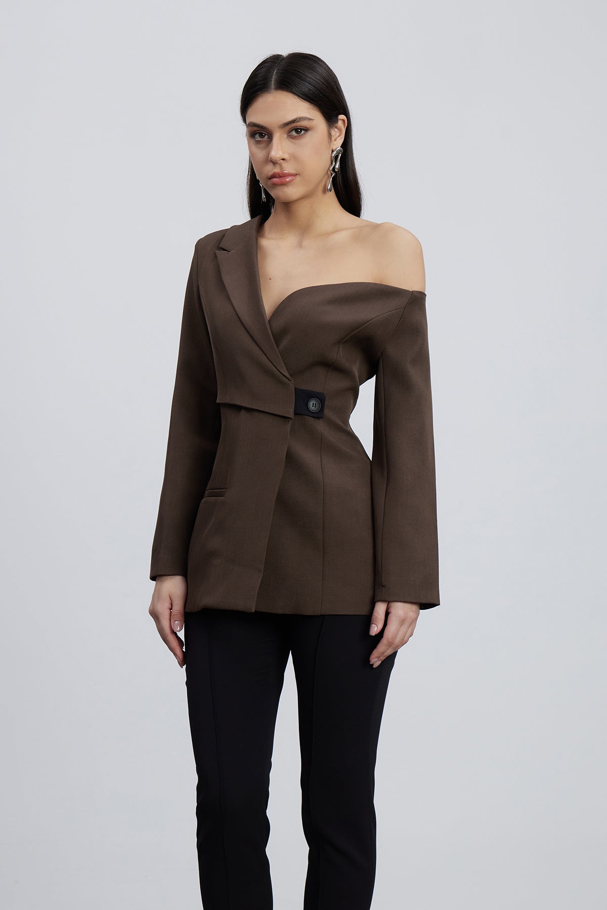 Caner Asymmetric One Shouder Blazer