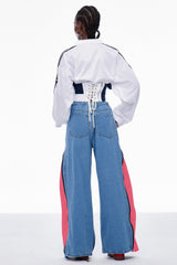 Edelmira Deconstruct Barrel Jeans In Pink
