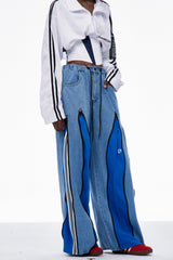 Edelmira Deconstruct Barrel Jeans In Blue