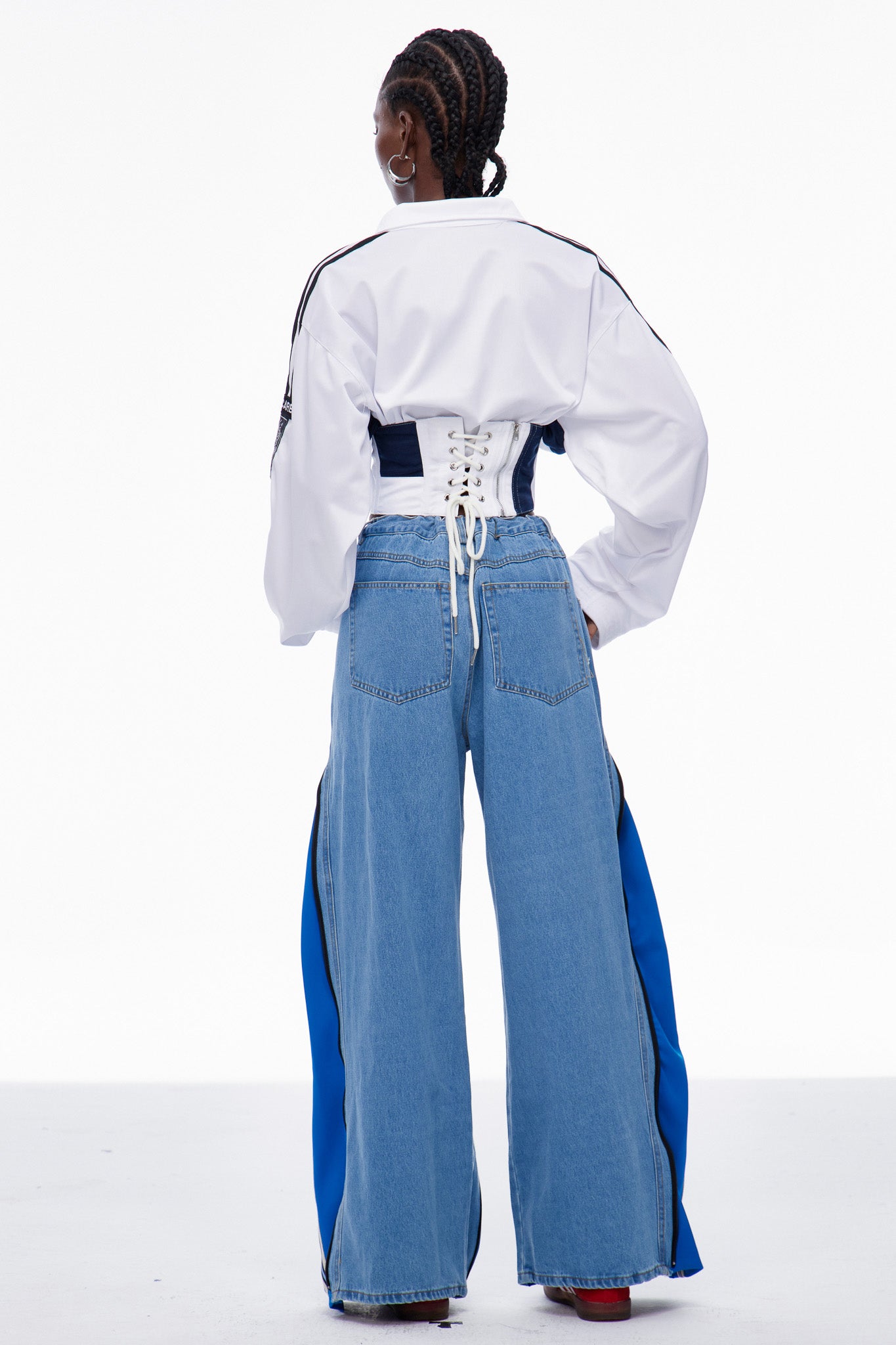 Edelmira Deconstruct Barrel Jeans In Blue
