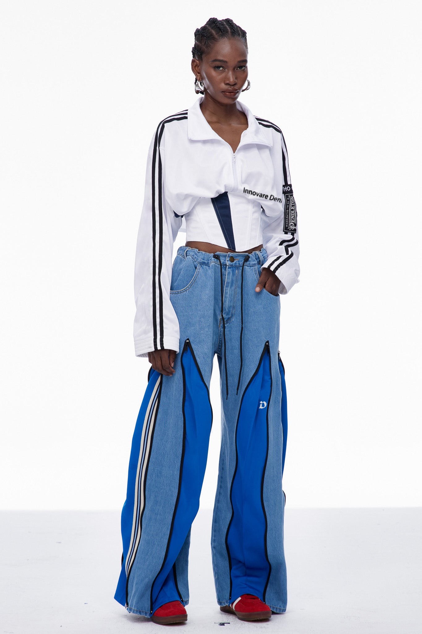 Edelmira Deconstruct Barrel Jeans In Blue