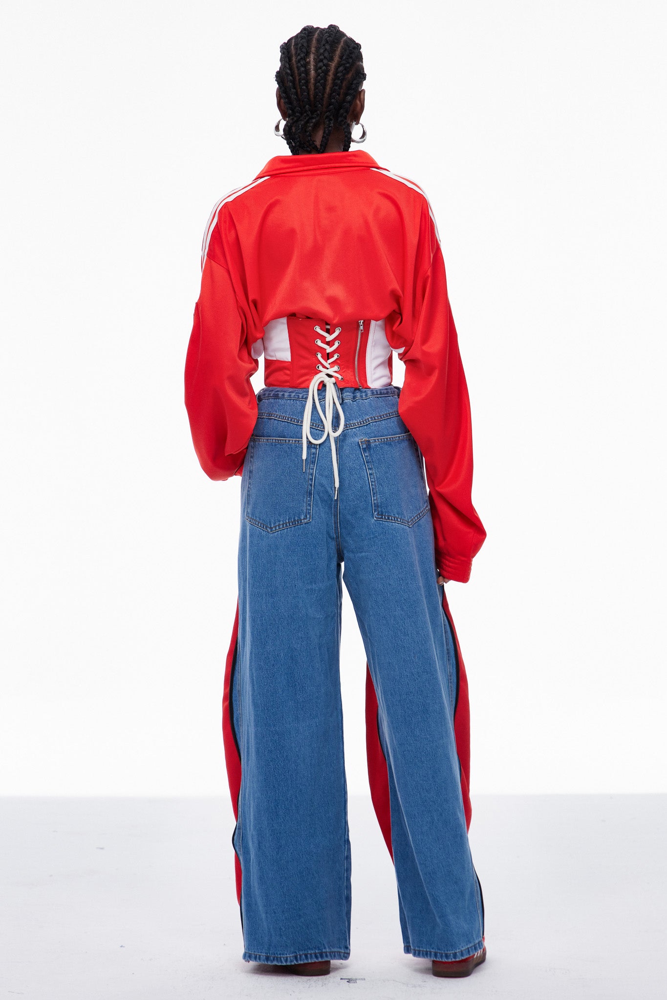 Edelmira Deconstruct Barrel Jeans In Red