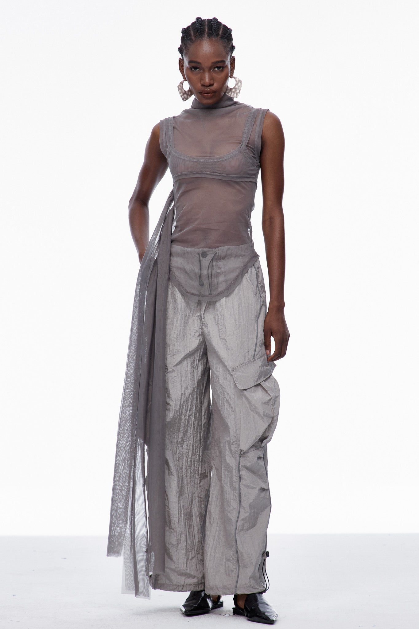 Caratacus Mesh Deconstruct Fringe Top