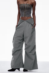 Carissa Lapel Barrel Pants In Grey