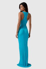 Carmine Ruch Cutout Lace Up Maxi Dress