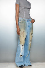 Cary Hayley Torn Barrel Jeans
