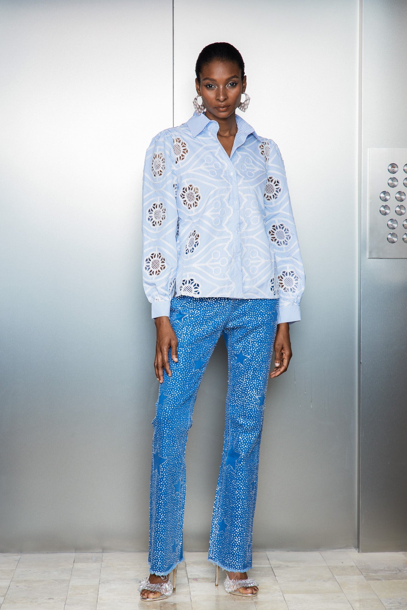 Catello Rhinestone Star Jeans