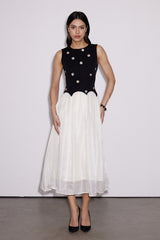 Ceres Sequin Flower Glitter Midi Dress