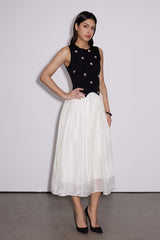 Ceres Sequin Flower Glitter Midi Dress