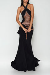 Cierra Lace Up Cutout Maxi Dress