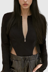 Cinzia Zipper Bodysuit