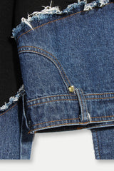 Clara Asymmetric Denim Top