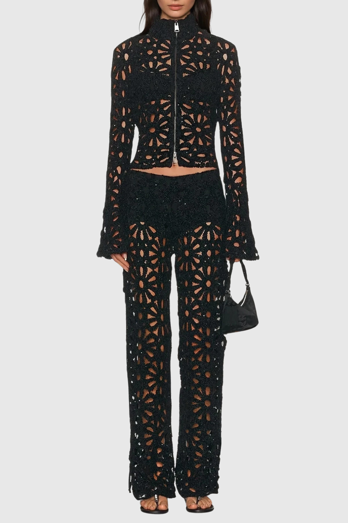 Clarette Floral Cutout Pants Set