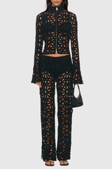 Clarette Floral Cutout Pants Set