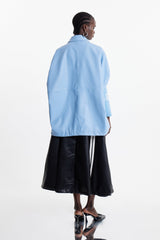 Condoleezza Stripe Leather Jacket In Blue