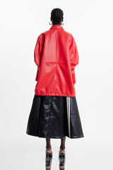 Condoleezza Stripe Leather Jacket In Red