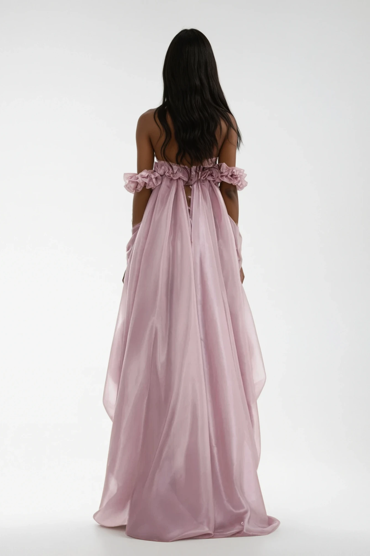 Damira Flower Off Shoulder Asymmetric Maxi Dress