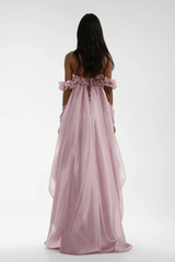Damira Flower Off Shoulder Asymmetric Maxi Dress