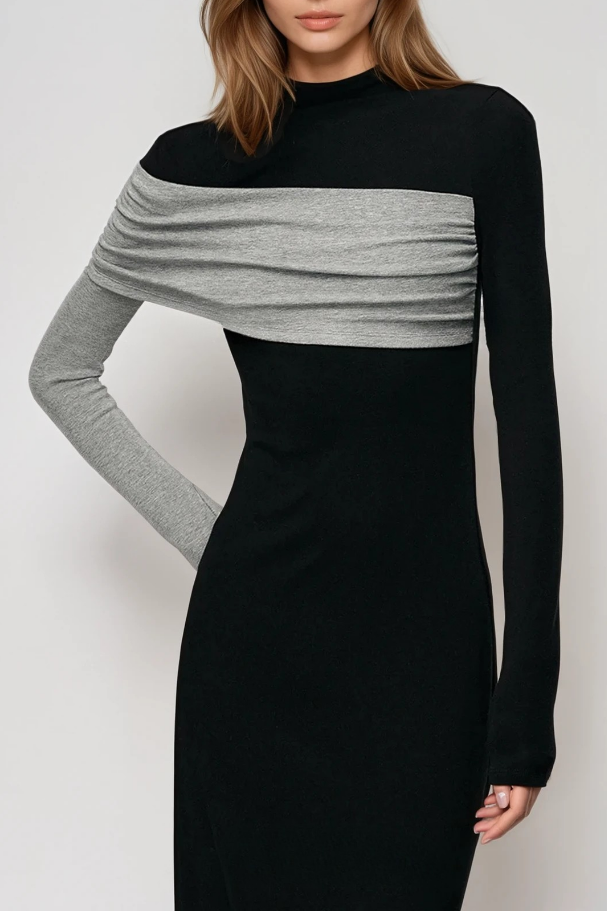 Dane Bodycon Asymmetric Top In Grey