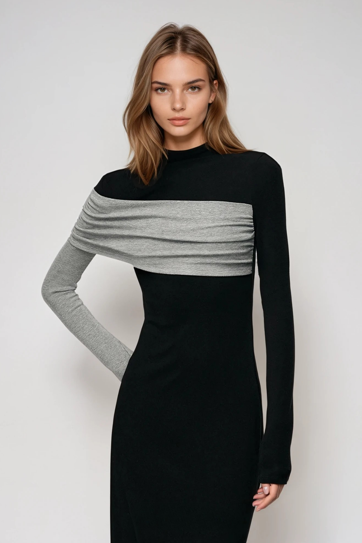 Dane Bodycon Asymmetric Top In Grey