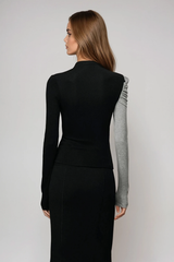Dane Bodycon Asymmetric Top In Grey
