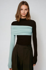 Dane Bodycon Asymmetric Top In Brown