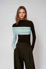 Dane Bodycon Asymmetric Top In Brown