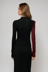 Dane Bodycon Asymmetric Top In Red