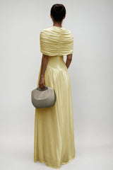 Daniel Ruch Shawl Maxi Dress In Yellow