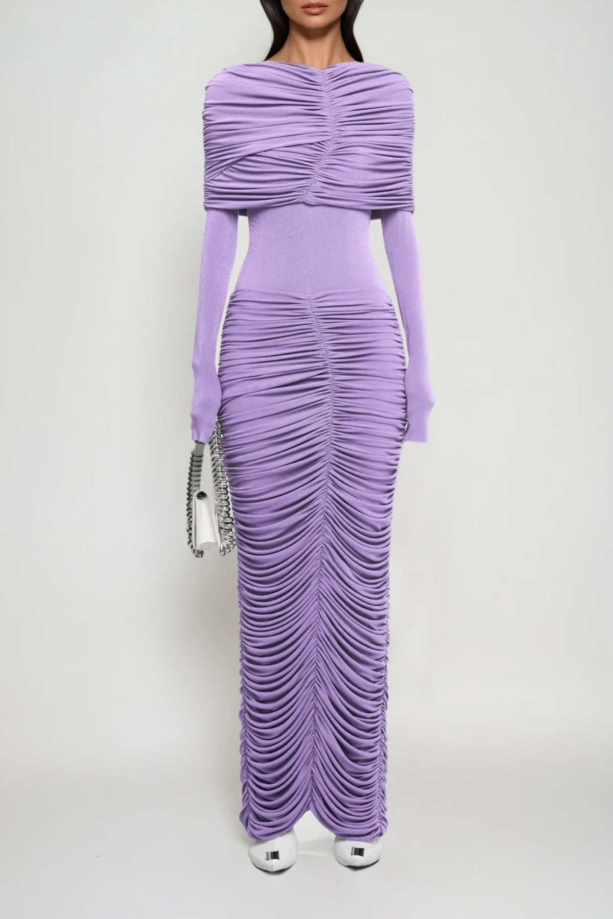 Daniel Ruch Drawstring Maxi Dress