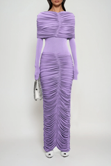 Daniel Ruch Drawstring Maxi Dress