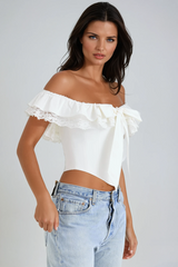 Danka Bow Ruffle Top