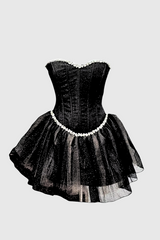 Danko Strapless Corset Puffy Mini Dress