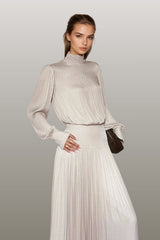 Darina Balloon Sleeve Ruch Maxi Dress