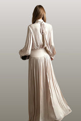 Darina Balloon Sleeve Ruch Maxi Dress