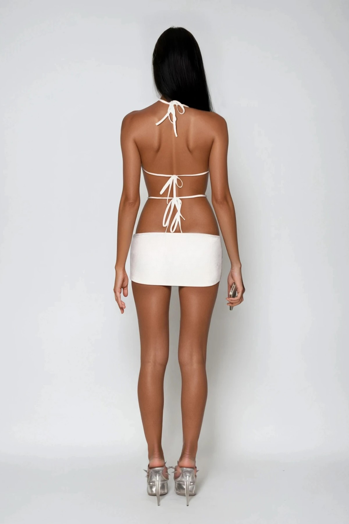 Dariya Eyelet Backless Cutout Mini Dress