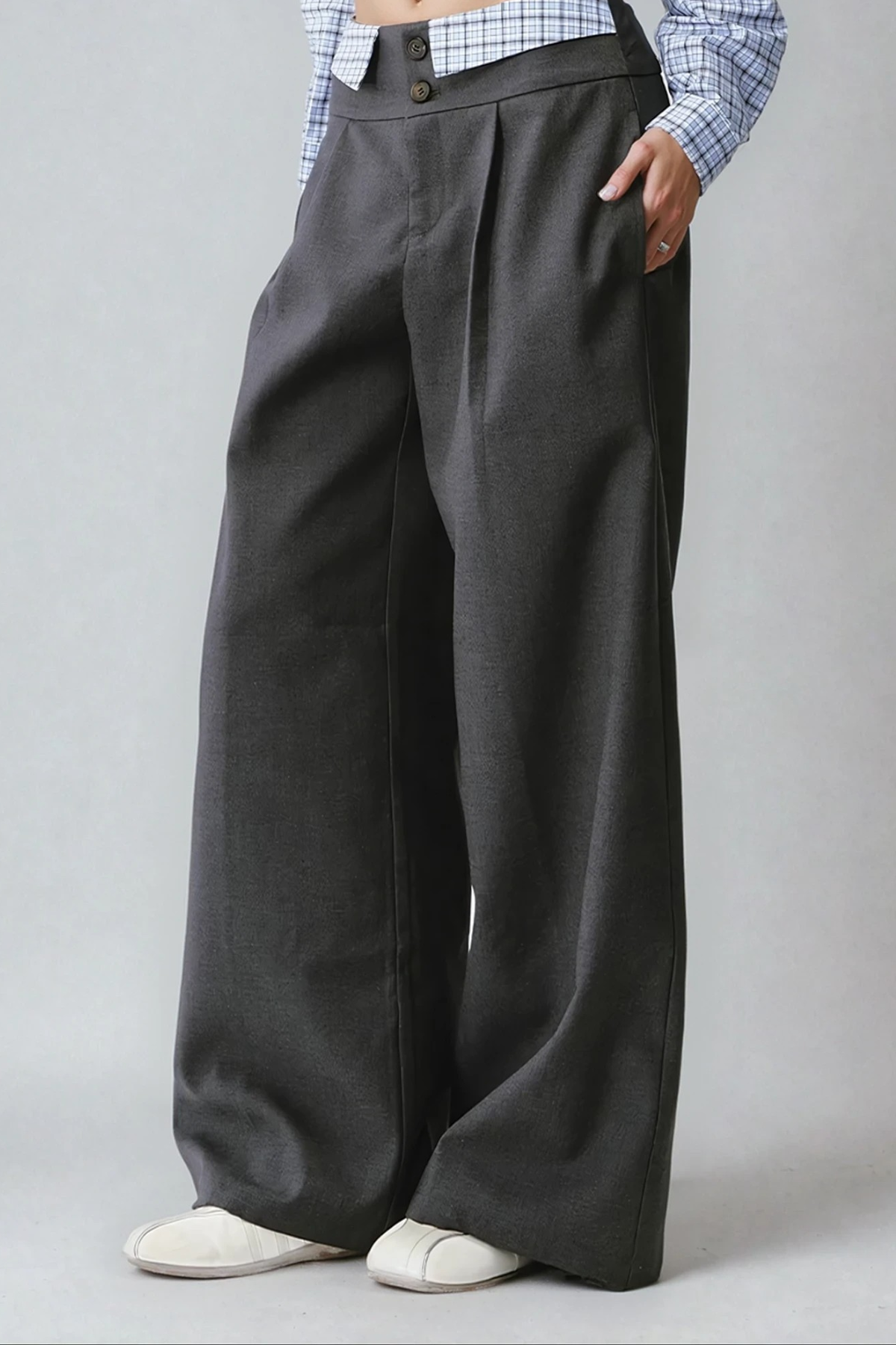 Darko One Shoulder Plaid Pants Set