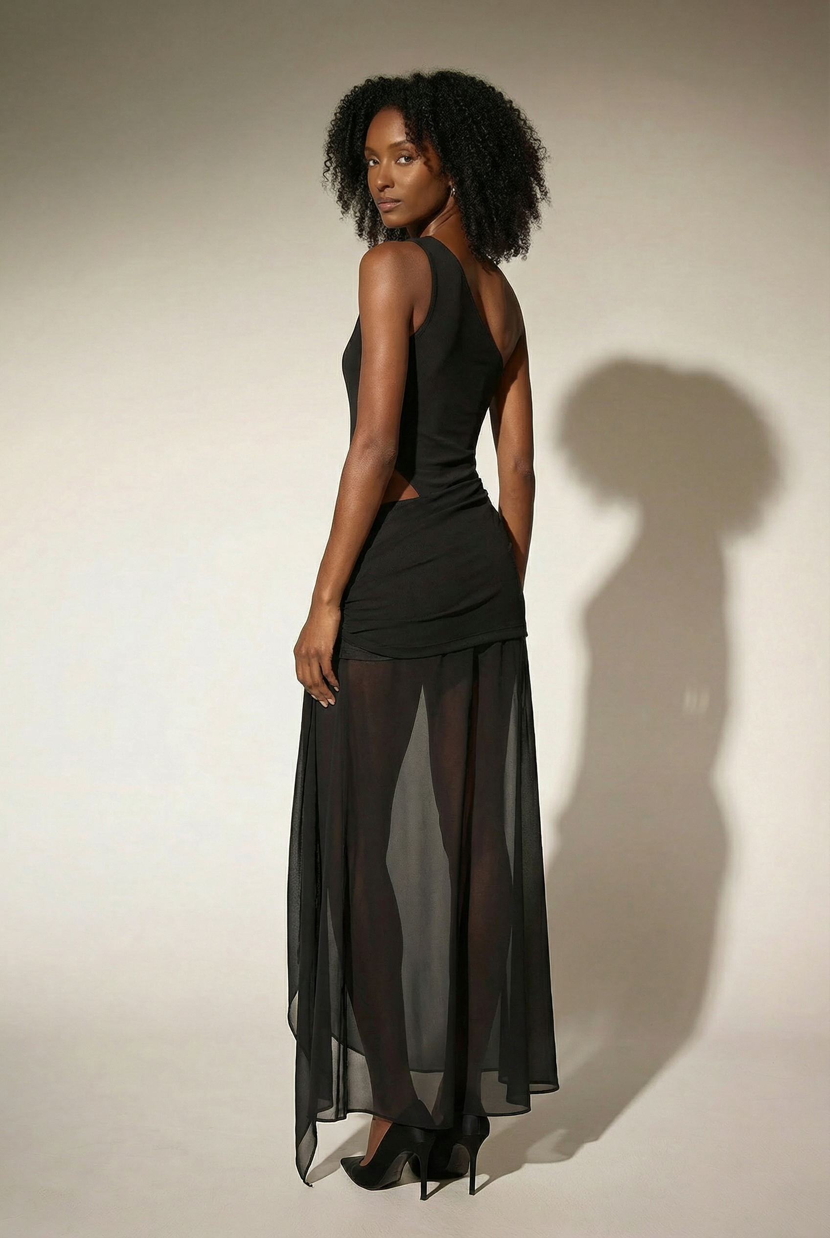 Dazbog One Shoulder Cutout Asymmetric Maxi Dress