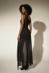 Dazbog One Shoulder Cutout Asymmetric Maxi Dress