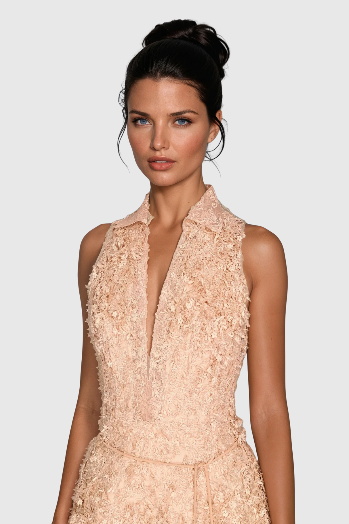 Debora Halter Neck Lace Fringe Playsuit