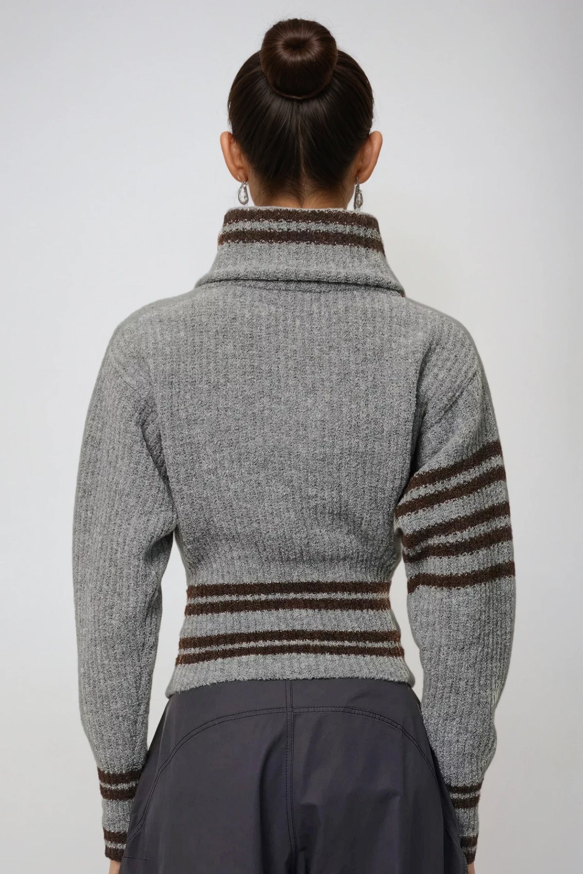 Deianira Zipper Asymmetric Knit Top