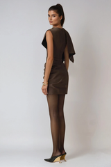 Deirdre Shawl Ruch Mini Dress