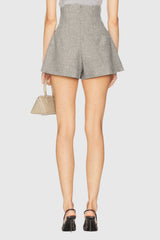Delaney High Rise Shorts In Slight Grey