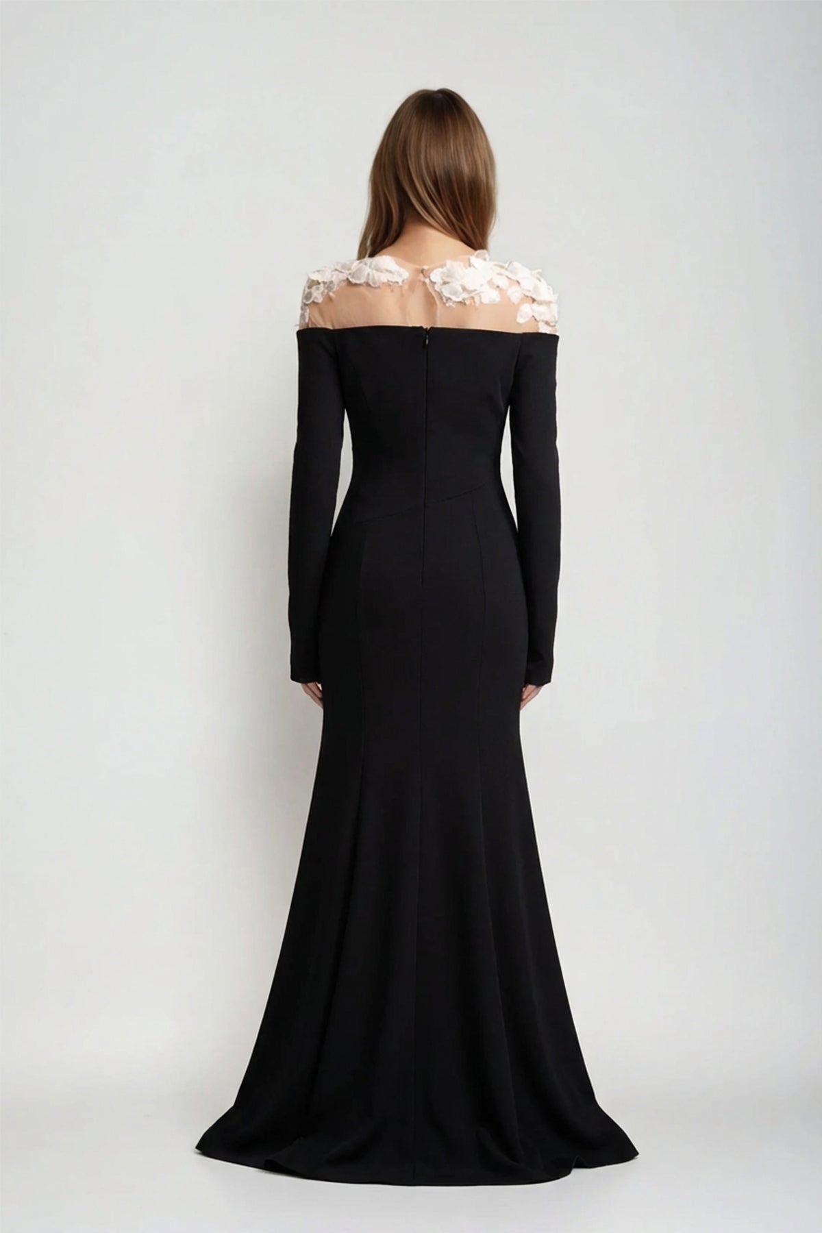 Dennis Flower Deconstruct Maxi Dress In Black