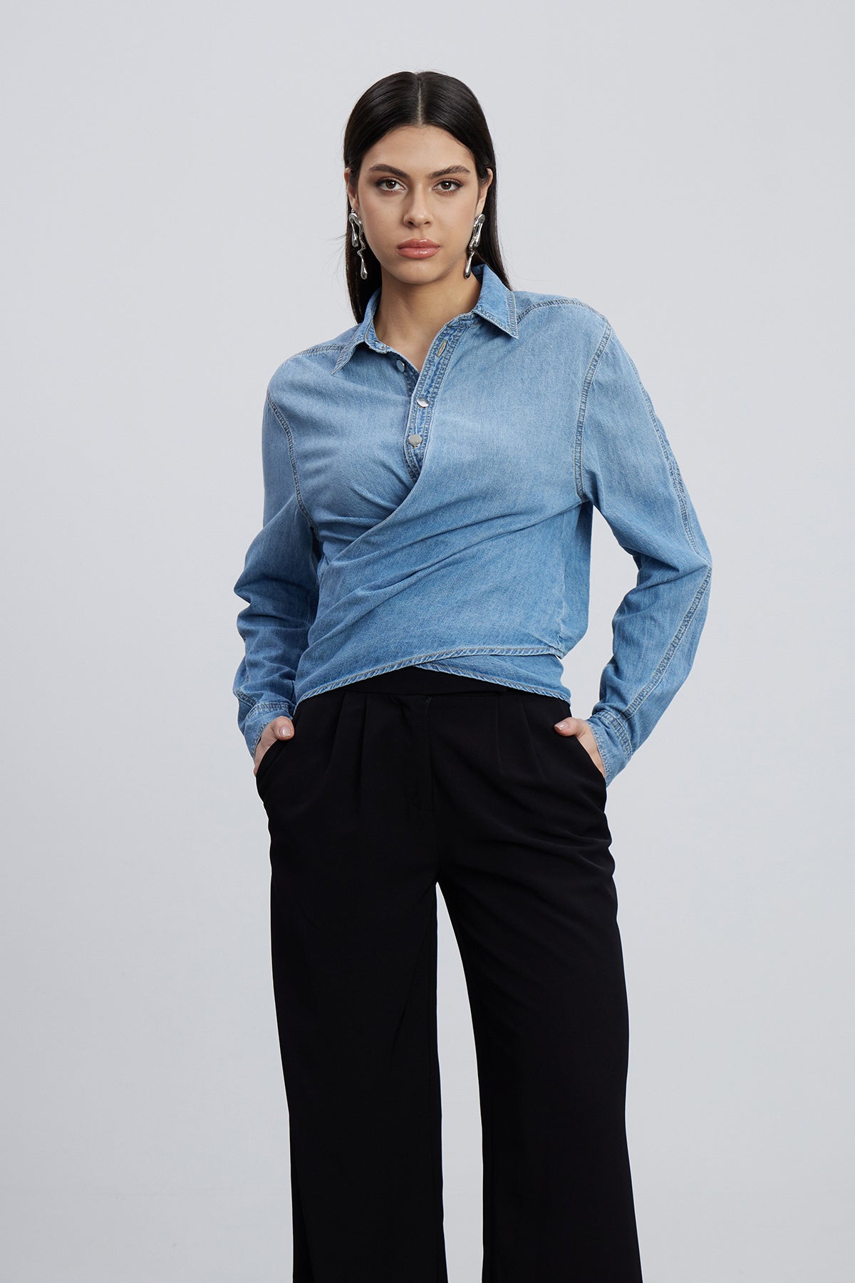 Derdriu Asymmetric Denim Shirt