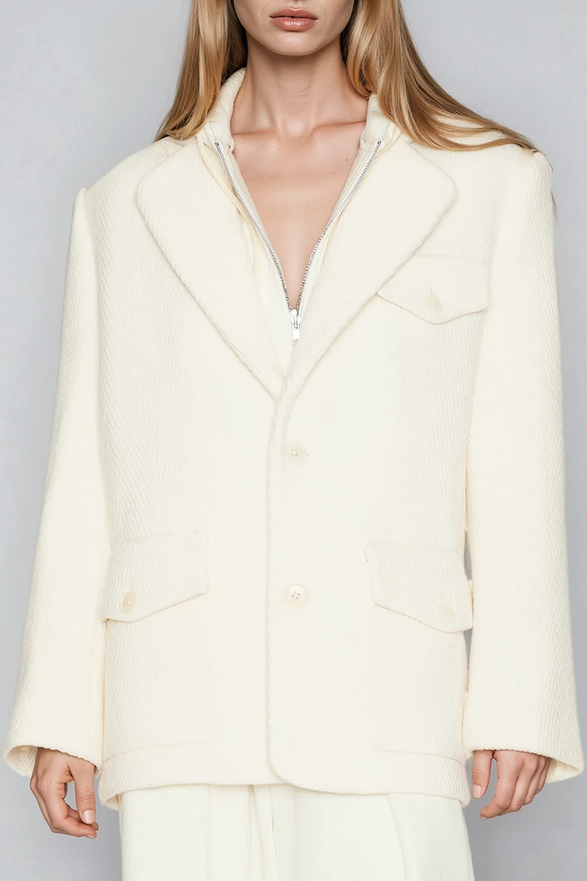 Derya Single Breasted Pocket Corduroy Blazer