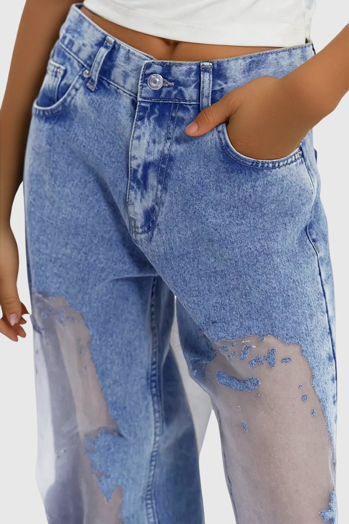 Devaki Mesh Burnout Jeans